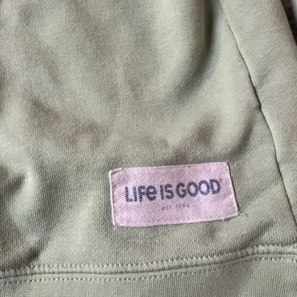 Rescue Life Is Good paws dog cat pet green lightweight Crewneck Sweatshirt - Picture 3 of 11